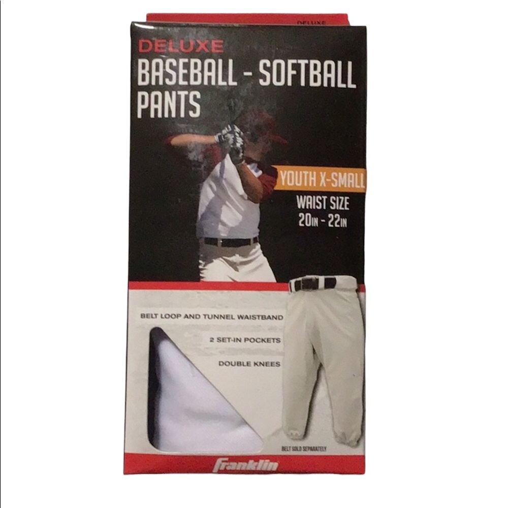 Franklin Deluxe White Baseball Softball Athletic Pants Youth X Small NWT